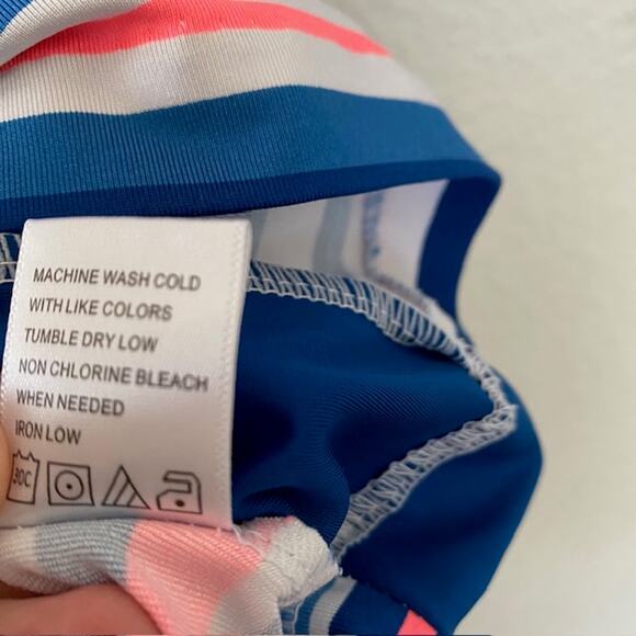 Tail Set Skort Top Short Sleeve Mock Neck Striped Polo Shirt Blue Skort Women M - Picture 10 of 12